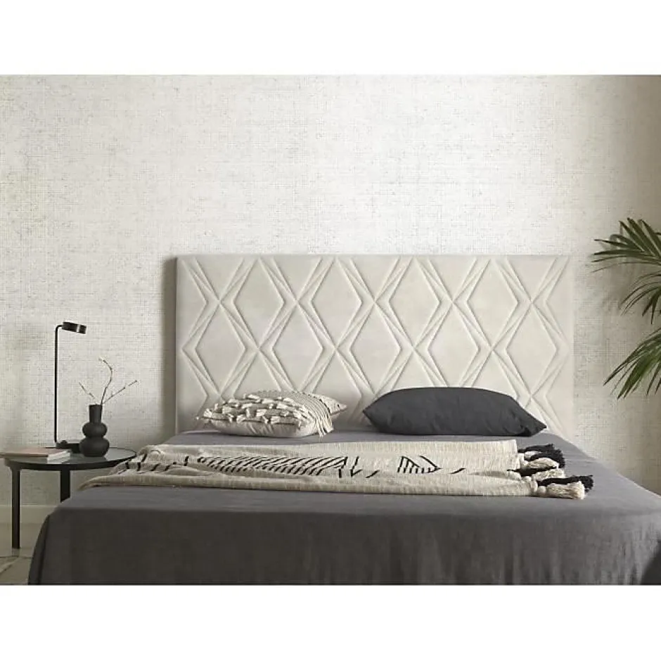 Eccox Tête de lit - - Rubi - Tissu Aquaclean - Gris - 110x110 cm