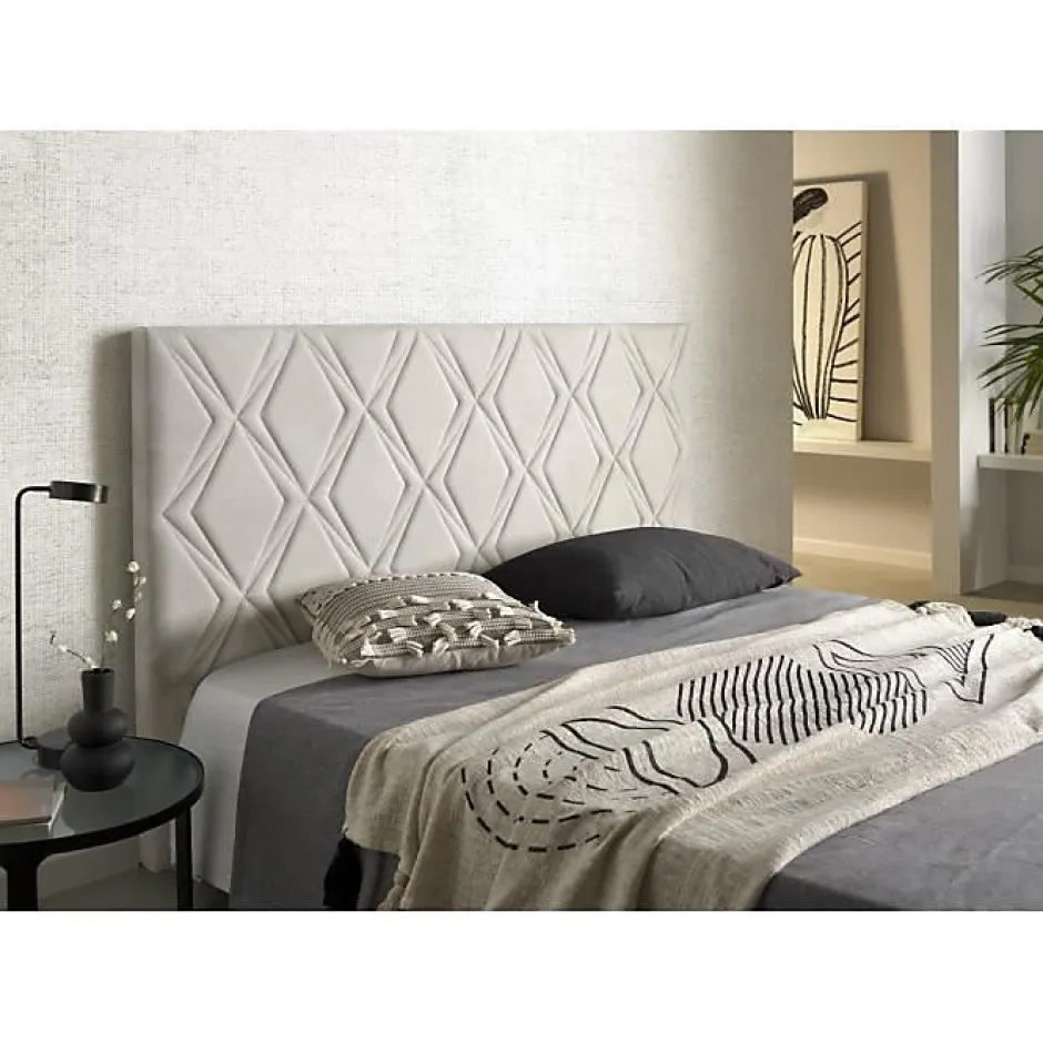 Eccox Tête de lit - - Rubi - Tissu Aquaclean - Gris - 110x110 cm