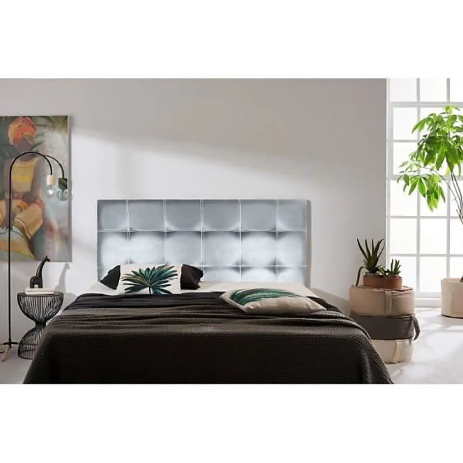 Eccox Tête de lit - - Silver Iris - Similicuir - 130 cm - Design contemporain - Garantie 2 ans