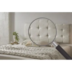 Eccox Tête de lit - - 112x57cm - Tissu Anti-Tache - Design Contemporain - Effet Granit Blanc Casse Sale