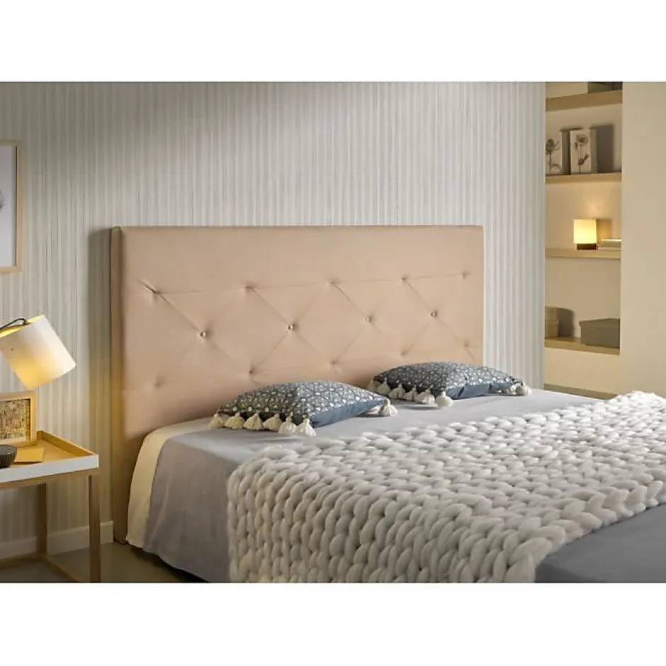 Eccox Tête de lit - - Zafiro - Tissu Aquaclean - 120 cm - Camel - Design contemporain
