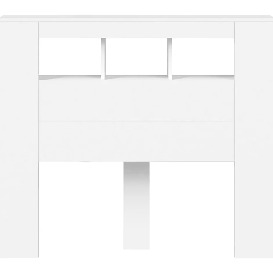 Vidaxl Tête de lit à LED blanc 120x18,5x103,5 cm bois d'ingénierie New