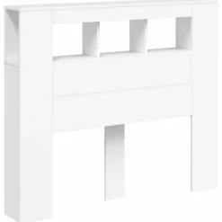 Vidaxl Tête de lit à LED blanc 120x18,5x103,5 cm bois d'ingénierie New
