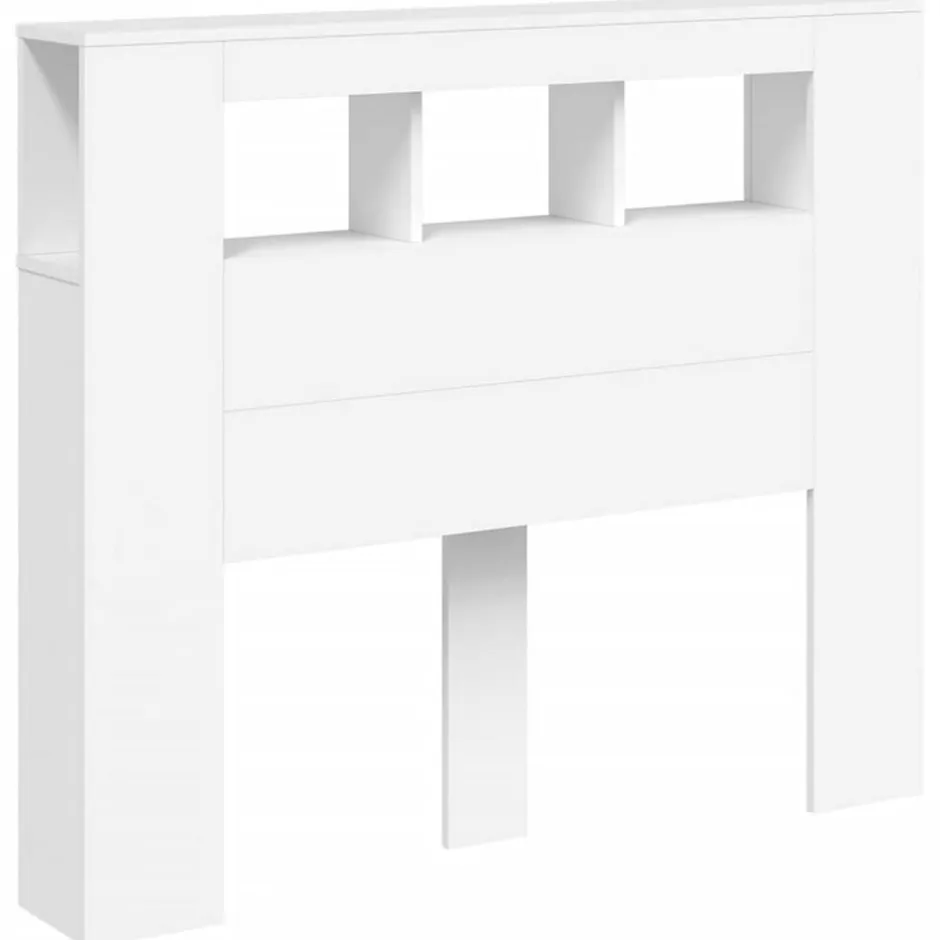 Vidaxl Tête de lit à LED blanc 120x18,5x103,5 cm bois d'ingénierie New