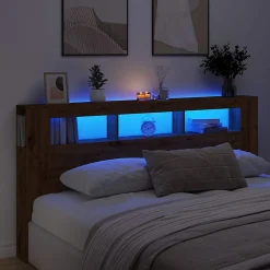 Vidaxl Tête de lit à LED chêne artisanal 200x18,5x103,5 cm