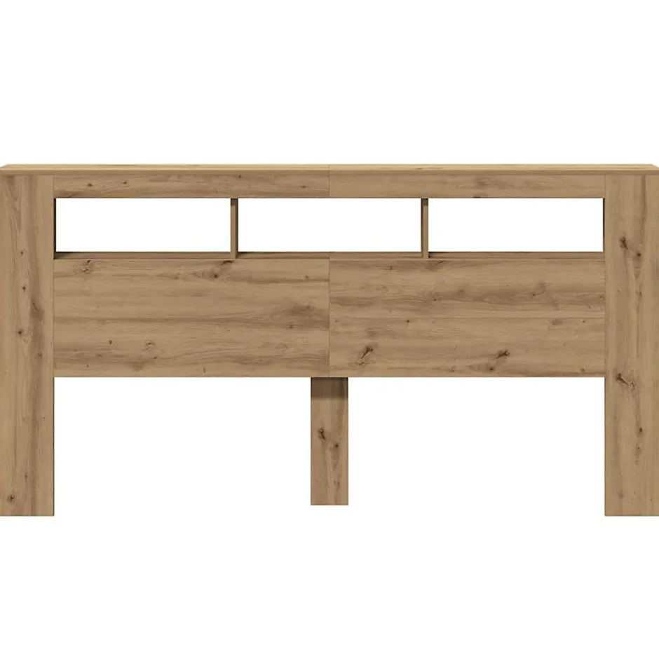 Vidaxl Tête de lit à LED chêne artisanal 200x18,5x103,5 cm