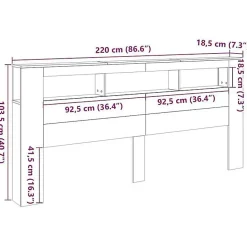 Vidaxl Tête de lit à LED chêne artisanal 220x18,5x103,5 cm Outlet