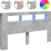 Vidaxl Tête de lit à LED gris béton 180x18,5x103,5cm bois d'ingénierie