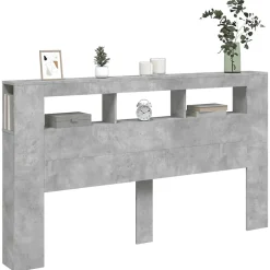 Vidaxl Tête de lit à LED gris béton 180x18,5x103,5cm bois d'ingénierie