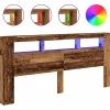 Vidaxl Tête de lit à LED vieux bois 220x18,5x103,5cm bois d'ingénierie