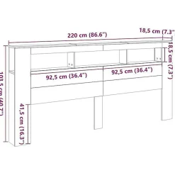 Vidaxl Tête de lit à LED vieux bois 220x18,5x103,5cm bois d'ingénierie