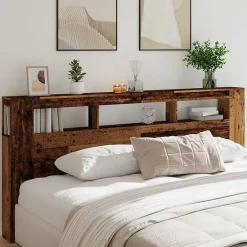 Vidaxl Tête de lit à LED vieux bois 220x18,5x103,5cm bois d'ingénierie