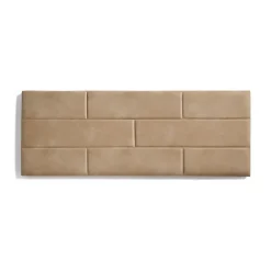 Eccox Tête de lit 120 Mur Brique Tissu Anti-Tache 152x57x5cm Camel Clair. New