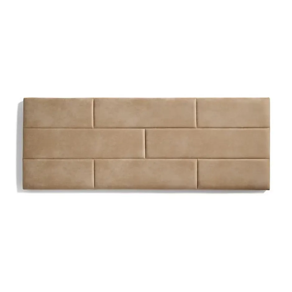 Eccox Tête de lit 80 Mur de Briques Tissu Anti-Tache 112x57x5cm Camel Clair. Hot