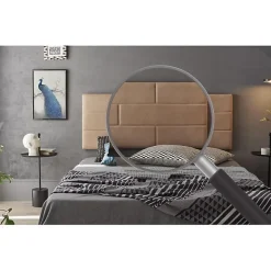 Eccox Tête de lit 80 Mur de Briques Tissu Anti-Tache 112x57x5cm Camel Clair. Hot