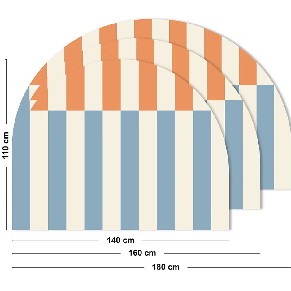 99Deco Tête de lit - Rythmo - intissé 225g/m² - pré-encollé - Orange - 110x180cm Online