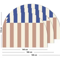99Deco Tête de lit - Rythmo - intissé 225g/m² - pré-encollé - Bleu - 110x160cm