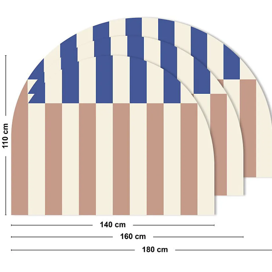 99Deco Tête de lit - Rythmo - intissé 225g/m² - pré-encollé - Bleu - 110x160cm