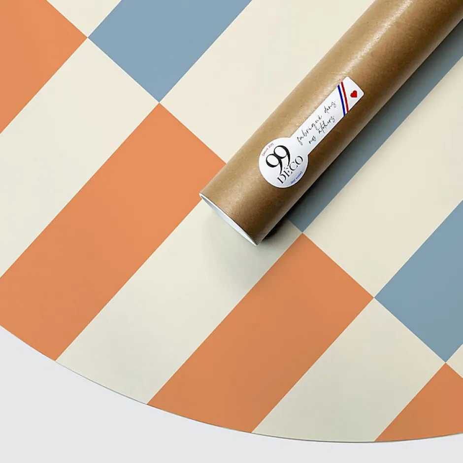 99Deco Tête de lit - Rythmo - intissé 225g/m² - pré-encollé - Orange - 110x140cm