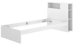 Pegane Tête de lit + structure de lit en bois coloris blanc - Longueur 218 x Profondeur 97,50 x Hauteur 95 cm