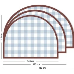 99Deco Tête de lit - Vichy - intissé 225g/m² - pré-encollé - Bleu - 110x160cm New