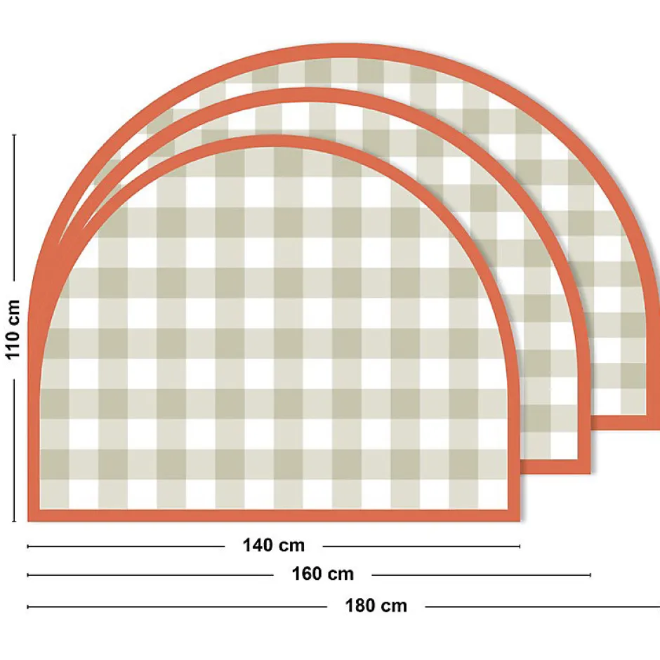 99Deco Tête de lit - Vichy - intissé 225g/m² - pré-encollé - Vert - 110x140cm