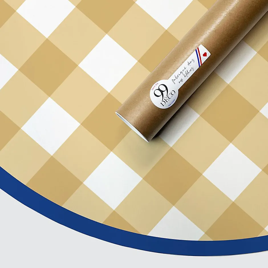 99Deco Tête de lit - Vichy - intissé 225g/m² - pré-encollé - Jaune - 110x160cm Sale
