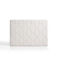 Eccox Tête de lit Agata en similicuir blanc pour lit 80 115x115x8. New