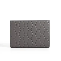 Eccox Tête de lit Agata en similicuir gris pour lit 120 154x115x8. Discount
