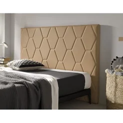 Eccox Tête de lit Agata en similicuir camel pour lit 135 154x115x8.