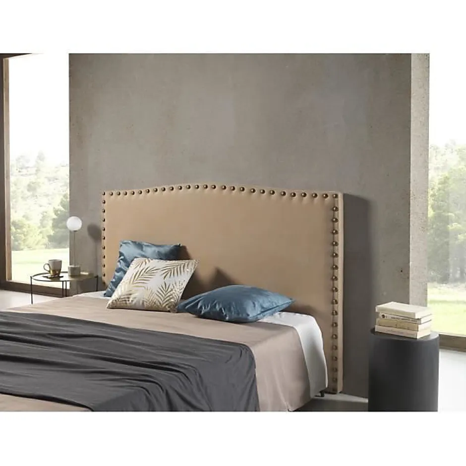 Eccox Tête de lit Ambar en tissu camel pour lit 80115x115x8.