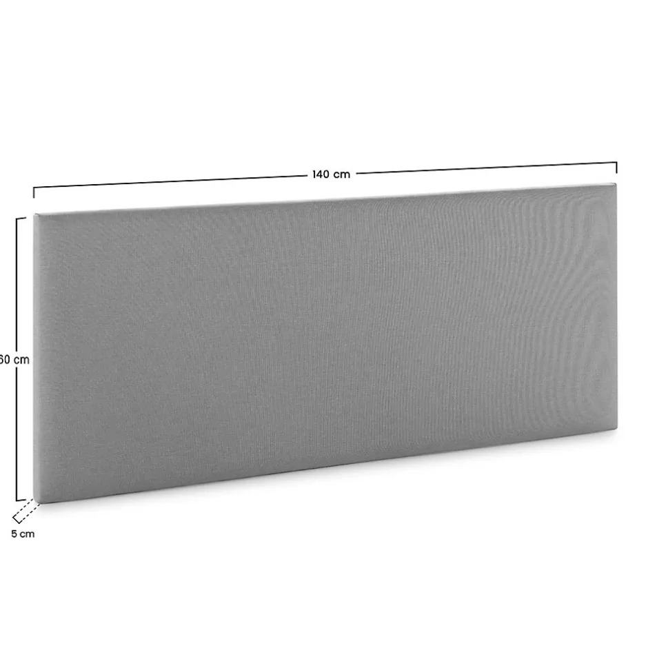 Vs Venta-Stock Tête de lit Aura recouverte de tissu Gris Foncé 140x60 cm