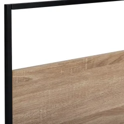 IDMarket Tête de lit avec fixations murales DETROIT 145 cm bois et métal noir design industriel Sale
