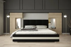 Azura Home Design Tête de lit avec rangement Armoire - pont de lit PANAMA 1/21S/M5 chêne sonoma 345-385x159cm Clearance
