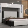 Azura Home Design Tête de lit avec rangement Armoire - pont de lit PANAMA 8/21W/HG2-1B blanc/blanc brillant 240x184x35cm