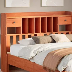 Vidaxl Tête de lit avec rangement cire marron 160cm bois massif de pin