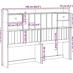 Vidaxl Tête de lit avec rangement cire marron 160cm bois massif de pin