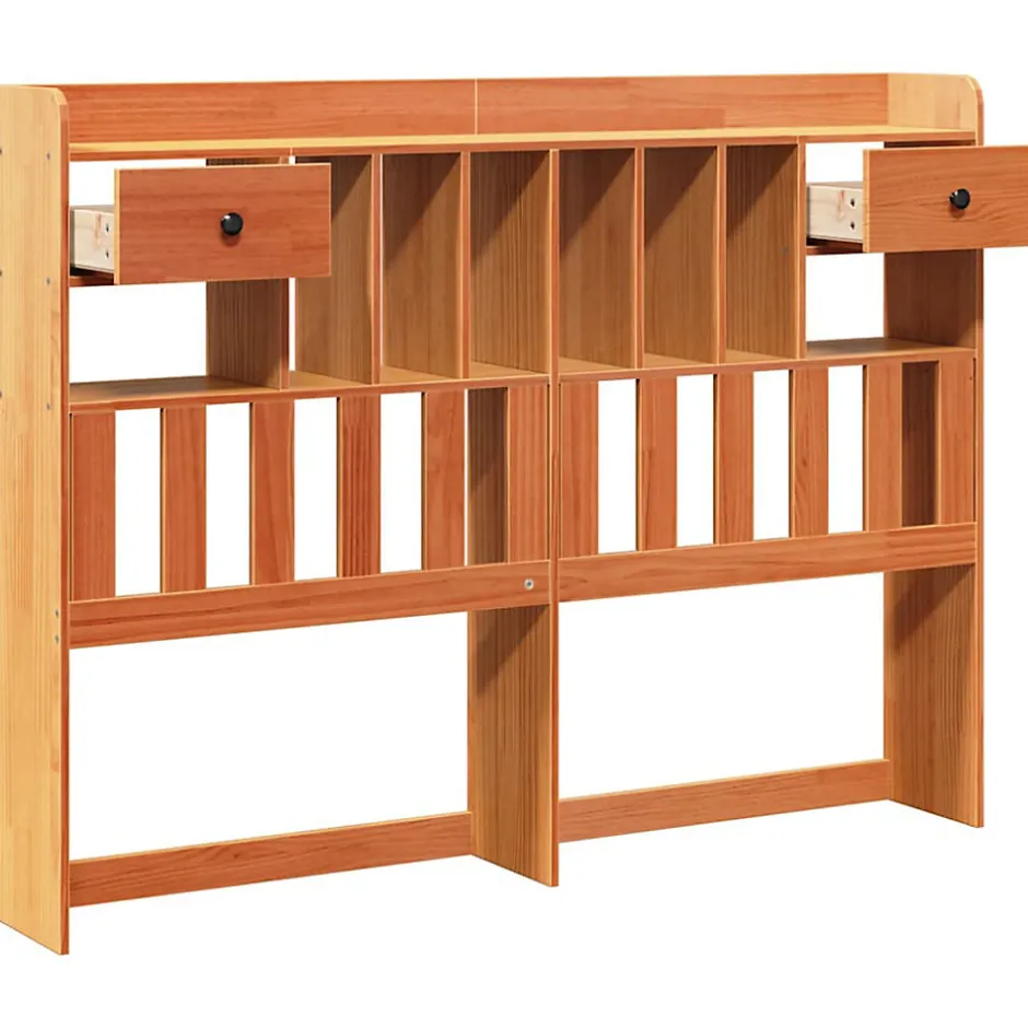 Vidaxl Tête de lit avec rangement cire marron 160cm bois massif de pin