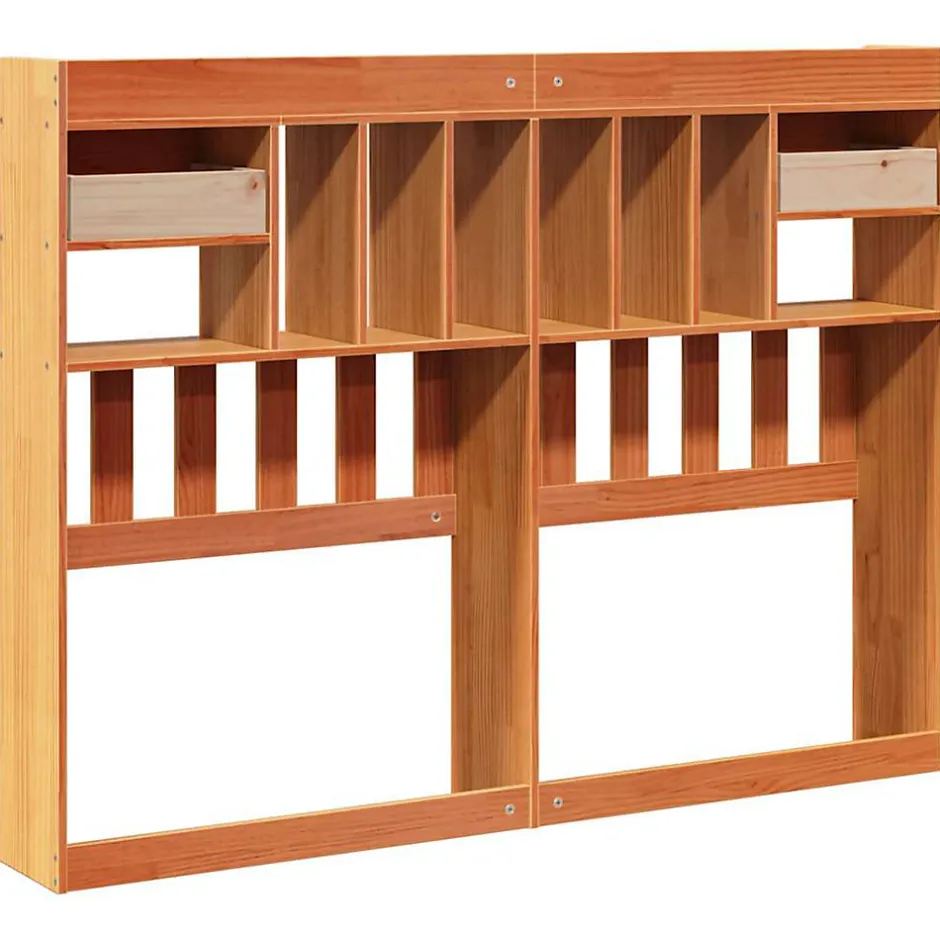 Vidaxl Tête de lit avec rangement cire marron 160cm bois massif de pin