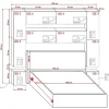 Azura Home Design Tête de lit avec rangement Armoire - pont de lit PANAMA 4/HG/W/2-1A blanc/blanc brillant 256x223x35cm
