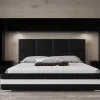 Azura Home Design Tête de lit avec rangement Armoire - pont de lit PANAMA 6/21B/HG1-1C noir/noir brillant 300x167x35cm