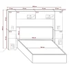 Azura Home Design Tête de lit avec rangement Armoire - pont de lit PANAMA 12/HG/W/1-1A blanc/blanc brillant 256x184x35cm Best