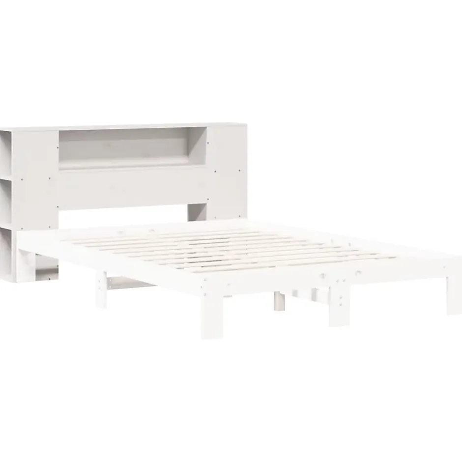 Vidaxl Tête de lit avec rangement blanc 160 cm bois massif de pin Outlet