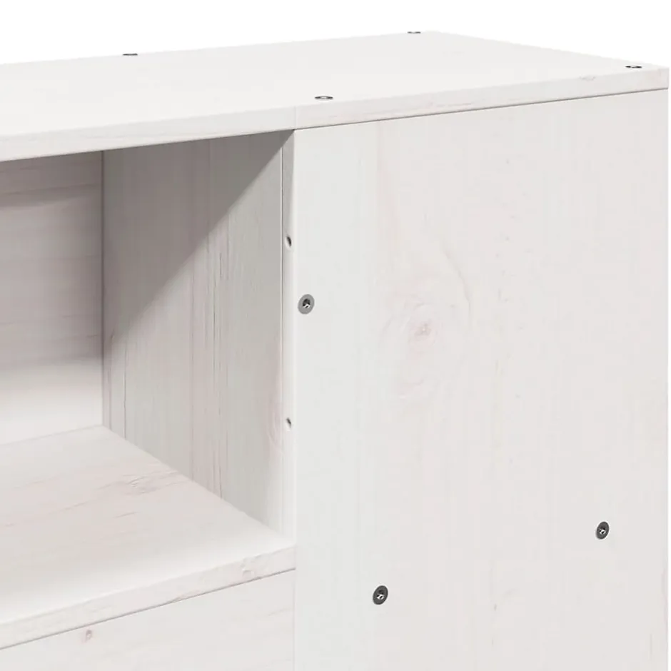Vidaxl Tête de lit avec rangement blanc 160 cm bois massif de pin Outlet
