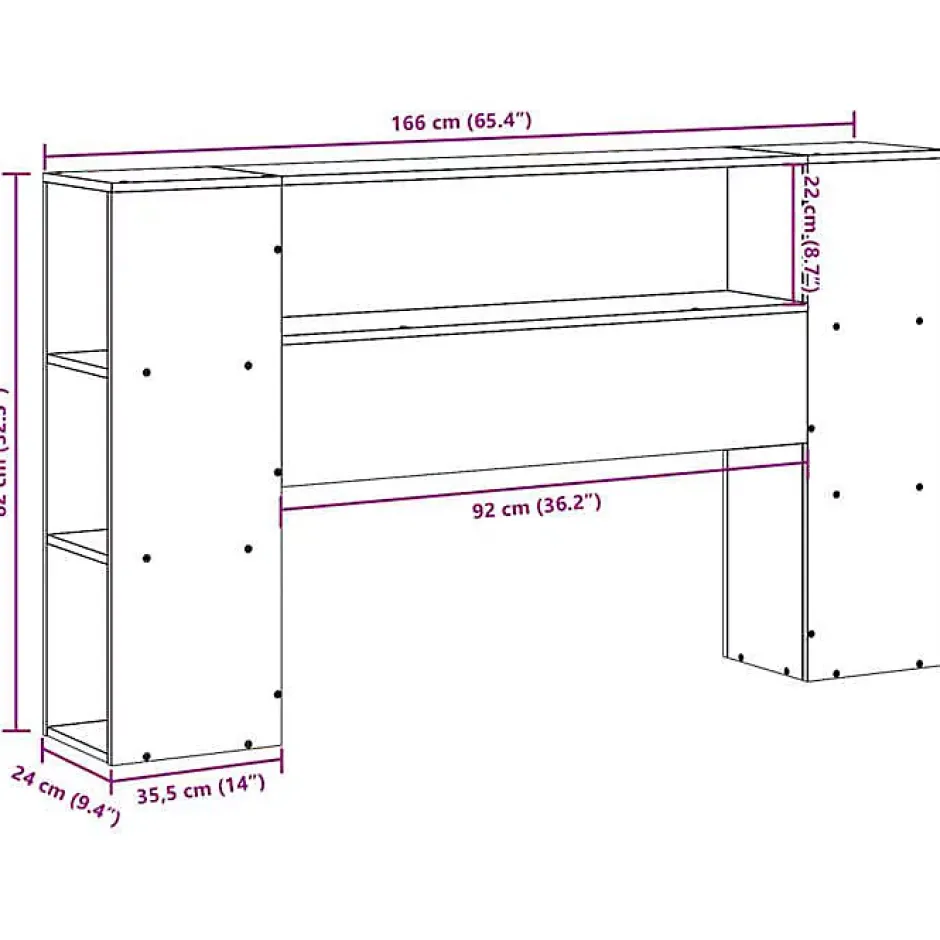 Vidaxl Tête de lit avec rangement blanc 160 cm bois massif de pin Outlet