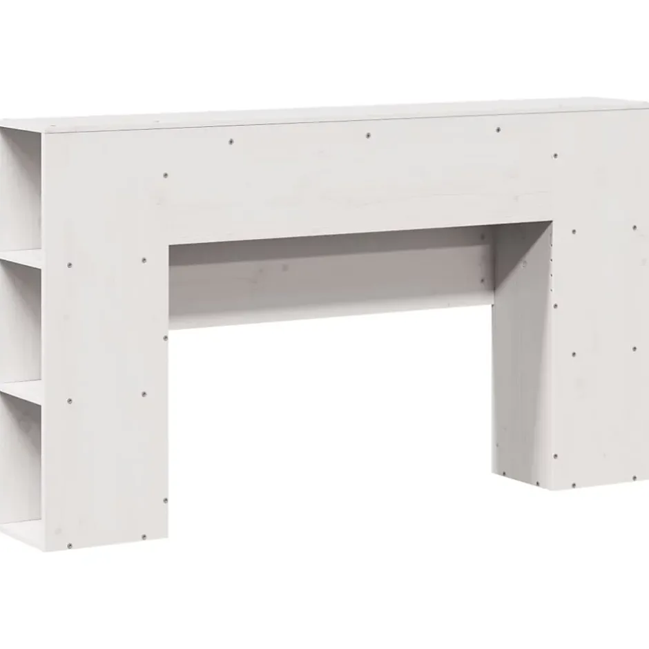 Vidaxl Tête de lit avec rangement blanc 160 cm bois massif de pin Outlet