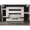 Azura Home Design Tête de lit avec rangement Armoire - pont de lit PANAMA 4/HG/W/2-1B blanc/blanc brillant 240x223x35cm