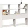Vidaxl Tête de lit avec rangement blanc 140 cm bois massif de pin