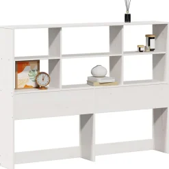 Vidaxl Tête de lit avec rangement blanc 140 cm bois massif de pin