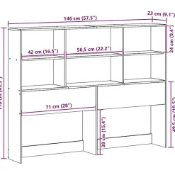 Vidaxl Tête de lit avec rangement blanc 140 cm bois massif de pin